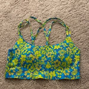 Aerie Floral Strappy Sports Bra